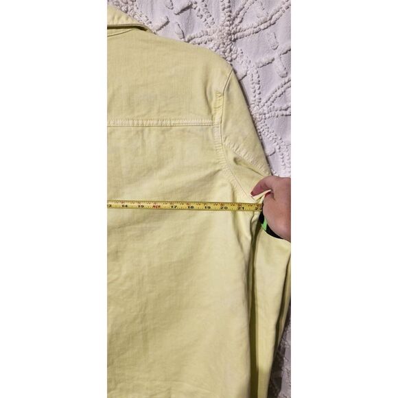 Universal Thread Neon Yellow Denim Jacket Womens M Utility Mid Length Tie Dye‎ - Picture 7 of 11